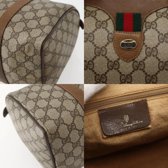 GUCCI GG Supreme Web Sherry Line Bag PVC Beige Gold 111 02 007 Auth bs29491 - Picture 15 of 16